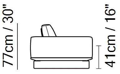 Tempo Sectional by Natuzzi Italia, size drawing