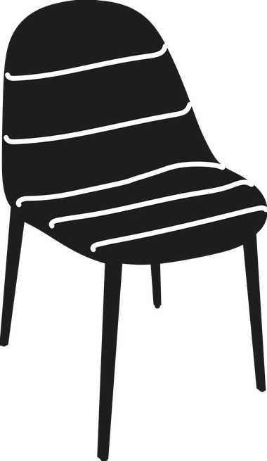 Mood Lined Chairs and Bar Stools by Bontempi, size drawing: 34.10R · Covered