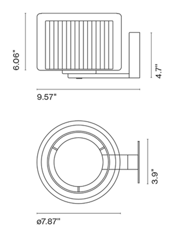 Mercer Wall Lamp by Marset, size drawing