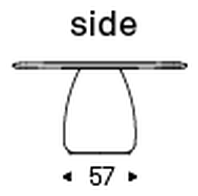 Botero Argile Dining Table by Cattelan Italia, size drawing 2