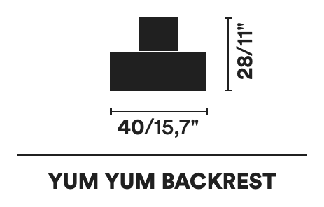 Yum Yum Armchair by Opinion Ciatti, size drawing: YUM YUM BACKREST
