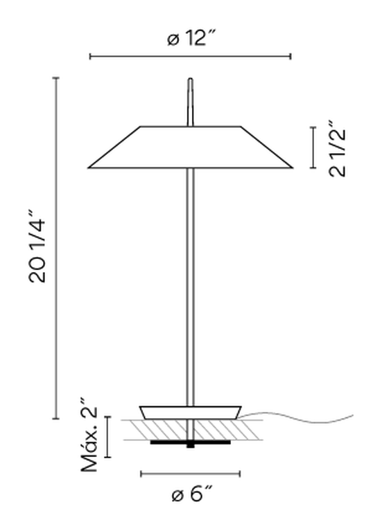 Mayfair Lighting Collection by Vibia, size drawing: Model 5507