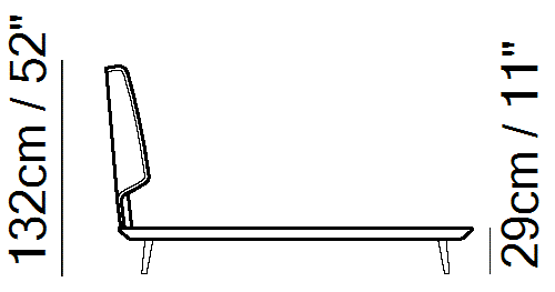 Dolcevita Bed by Natuzzi Italia, size drawing