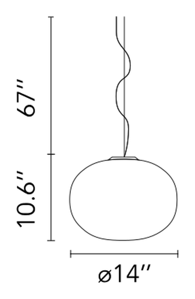 Glo-Ball Suspension Pendant Lamp by Flos, size drawing: Glo-Ball Suspension 1