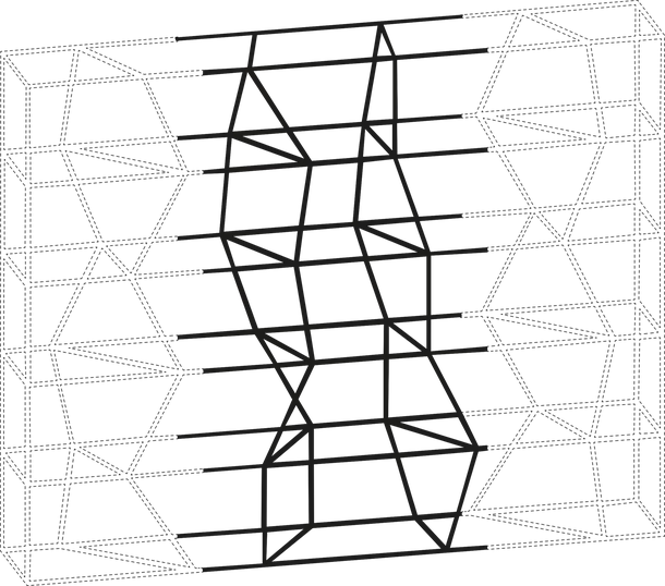 Lexington Bookcase by Bontempi, size drawing: 16.18