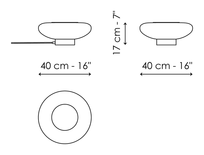 Acquerelli Lamp Collection by Bonaldo, size drawing: Large table lamp