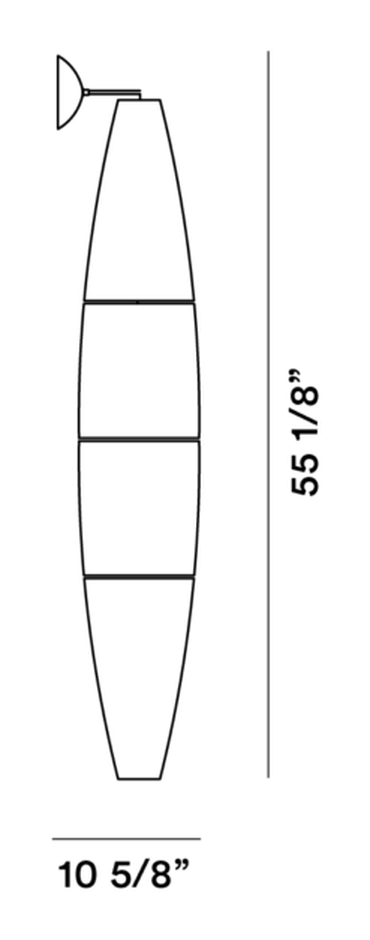 Havana Wall Lamp by Foscarini, size drawing