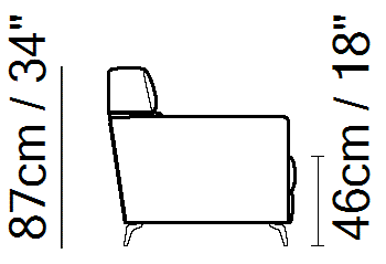 Stan Sectional by Natuzzi Italia, size drawing