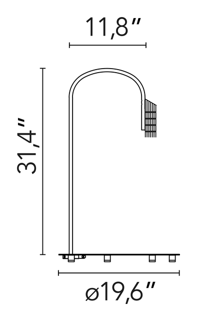 Caule Floor Nest Lamp by Flos, size drawing: Caule Floor 1 Nest