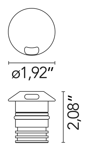 Landlord Ground Ø49 Beam Recessed Light by Flos, size drawing: Landlord Ground Ø49 1 Beam