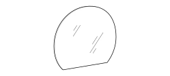 Eric Mirror by Ditre Italia, size drawing: Eric mirror