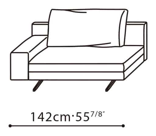 Wake Sofa by Camerich, size drawing: C01D0206