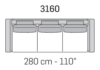 Cortina Plain Sofa by Nicoline, size drawing 2