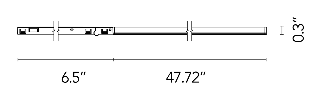Light Stripe Surface Module by Flos, size drawing: Light Stripe 1200