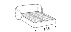 Clip Bed by Ditre Italia, size drawing: Double size bed for 160x200 cm mattress