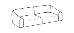 Daily Sofa by Ditre Italia, size drawing: 3-seat sofa