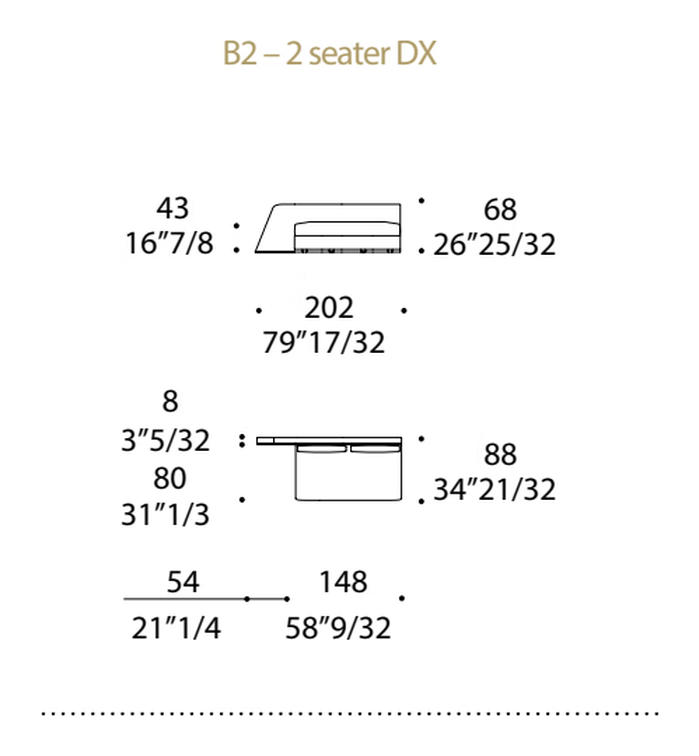 Stratum Sofa by Reflex, size drawing 7