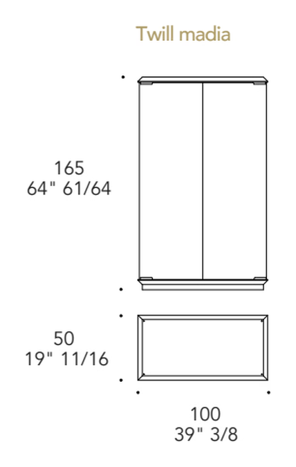 Twill Madia Sideboard by Reflex, size drawing