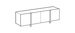 Beam Sideboard by Ditre Italia, size drawing: Walnut sideboard