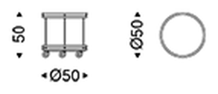 Felix Bar Cart by Cattelan Italia, size drawing