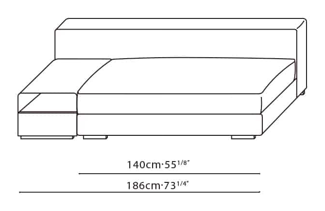 Epic Sofa by Camerich, size drawing: C01H0206