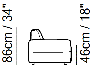 Easy Sectional by Natuzzi Italia, size drawing