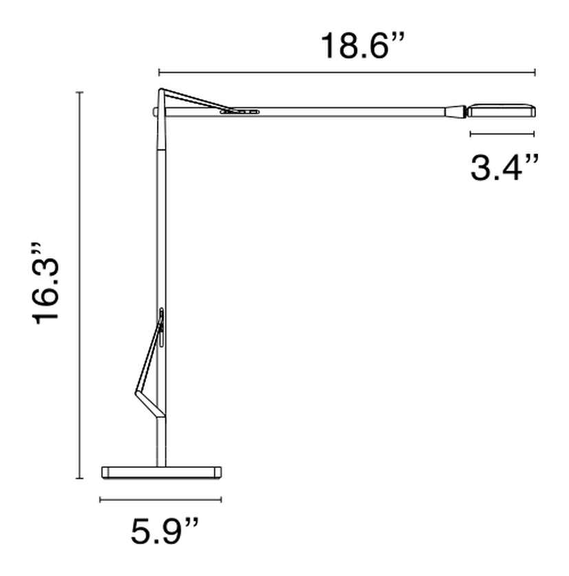 Kelvin Edge Table Lamp by Flos, size drawing 2