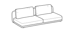 Avalon Sofa by Ditre Italia, size drawing: 3-seat maxi central element