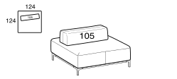 Sanders Air Sofa by Ditre Italia, size drawing: Squared composition