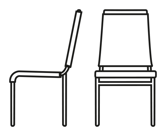 Air High Chair by Connubia, size drawing