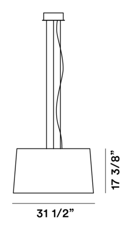 Twice As Twiggy Pendant Lamp by Foscarini, size drawing