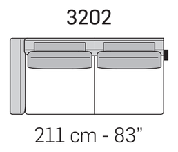 Cortina Plain Sofa by Nicoline, size drawing 8