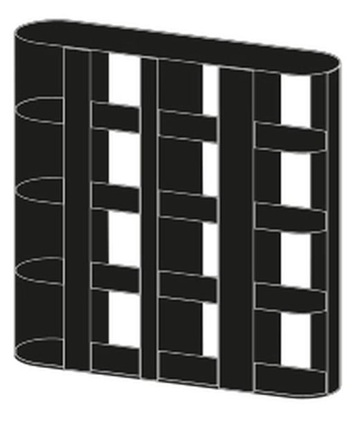 Helena Bookcase by Bontempi, size drawing: 18.76