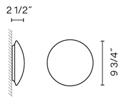 Puck Wall and Ceiling Light by Vibia, size drawing: Model 5410