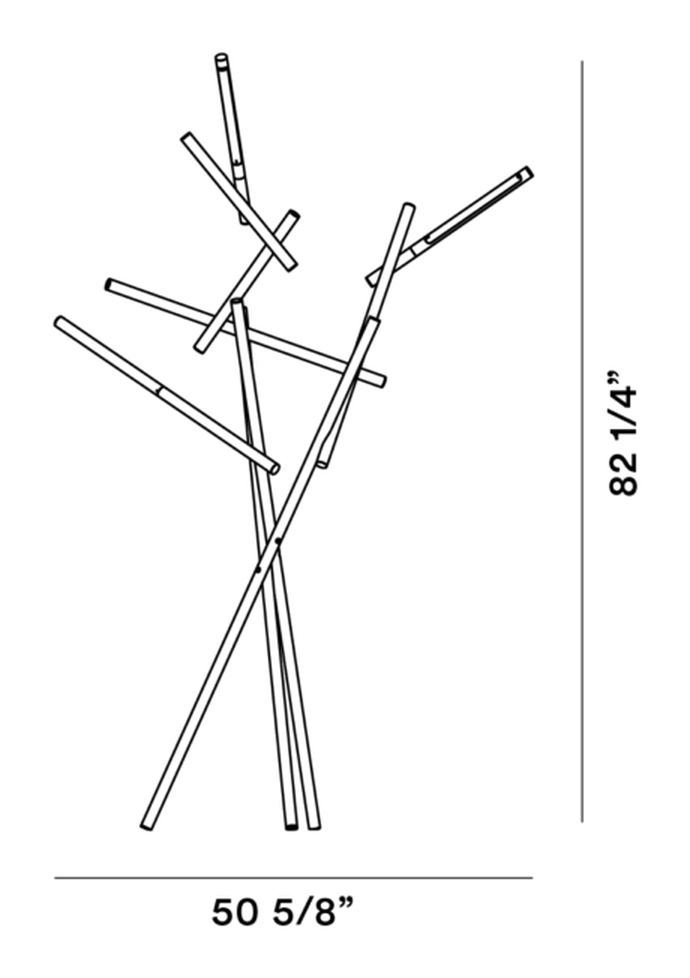 Tuareg Floor Lamp by Foscarini, size drawing