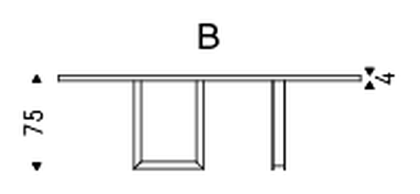 Sigma Dining Table by Cattelan Italia, size drawing 2