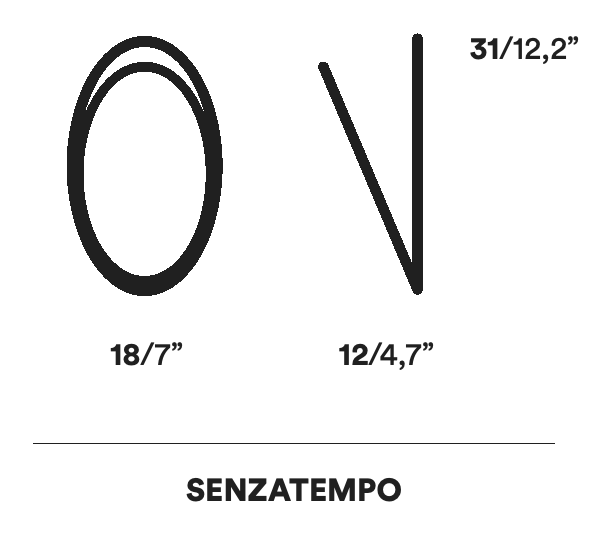 Senzatempo Coat Rack by Opinion Ciatti, size drawing: SENZATEMPO
