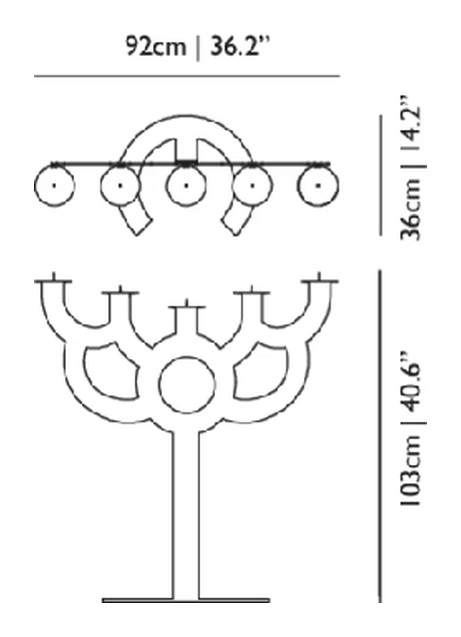 Bold Candle Holder by Moooi, size drawing: Big