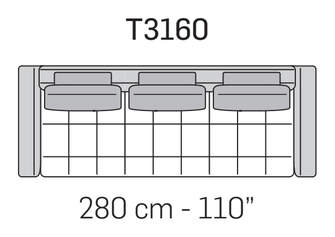 Cortina Tufted Sofa by Nicoline, size drawing 2
