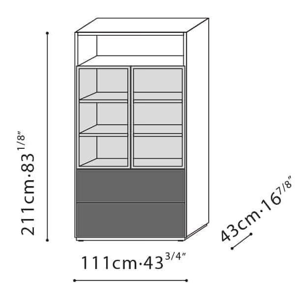 Content Cabinet 03/04 by Camerich, size drawing: C0400104
