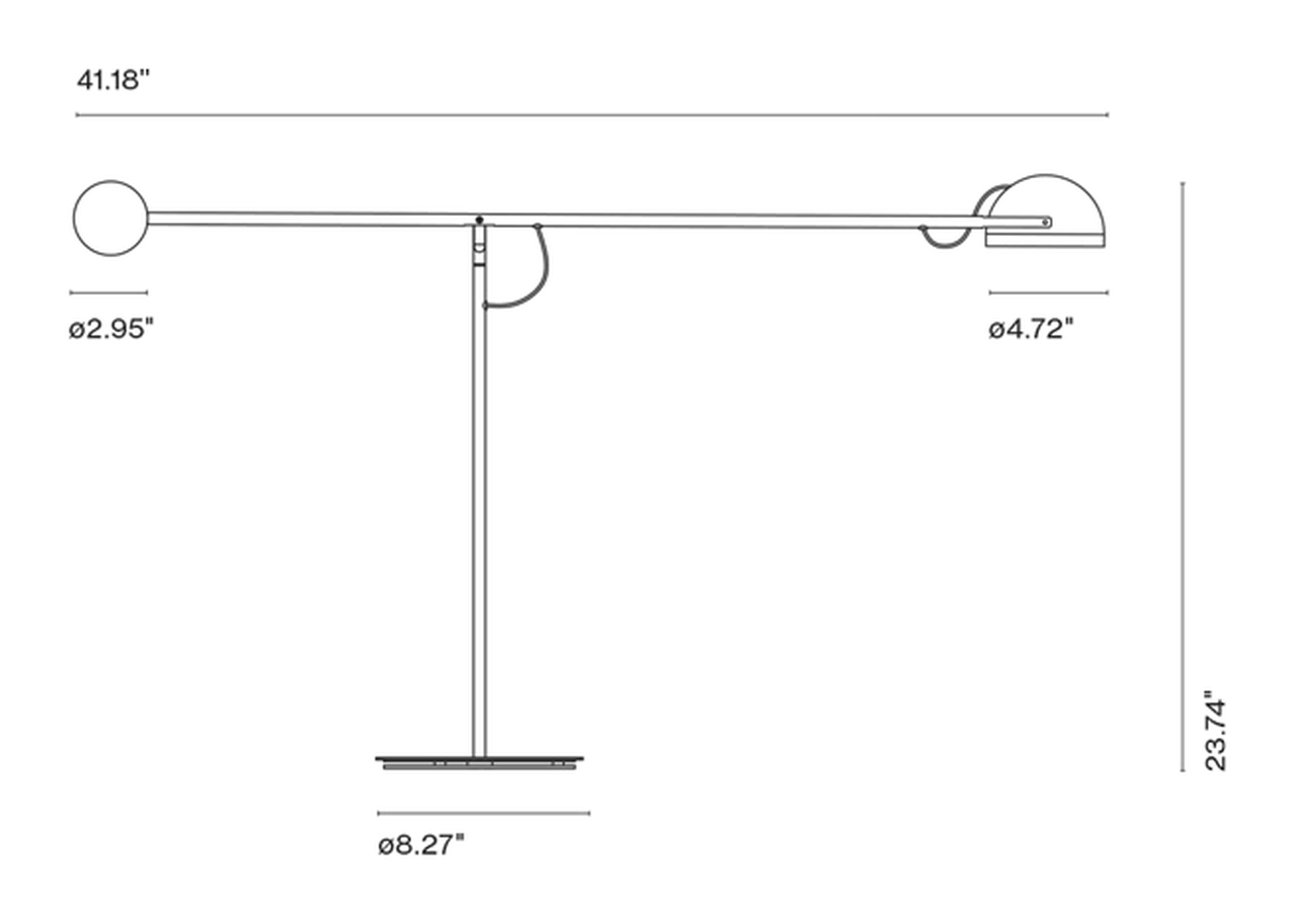 Copérnica Table Lamp by Marset, size drawing