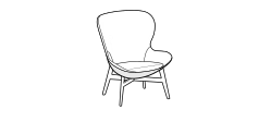 Round Armchair by Ditre Italia, size drawing: Armchair mix