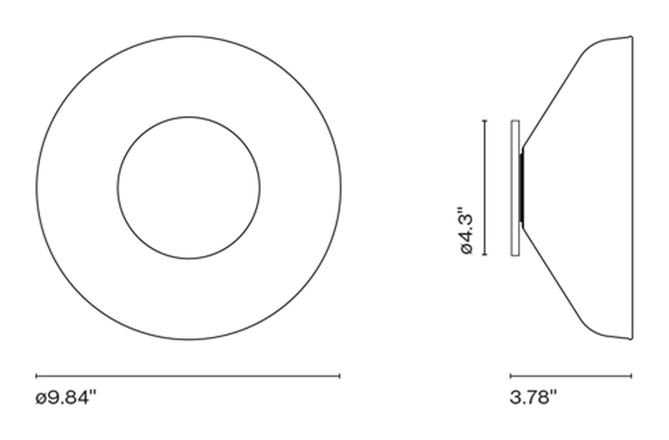 Aura Ceiling Lamp by Marset, size drawing: Aura Plus