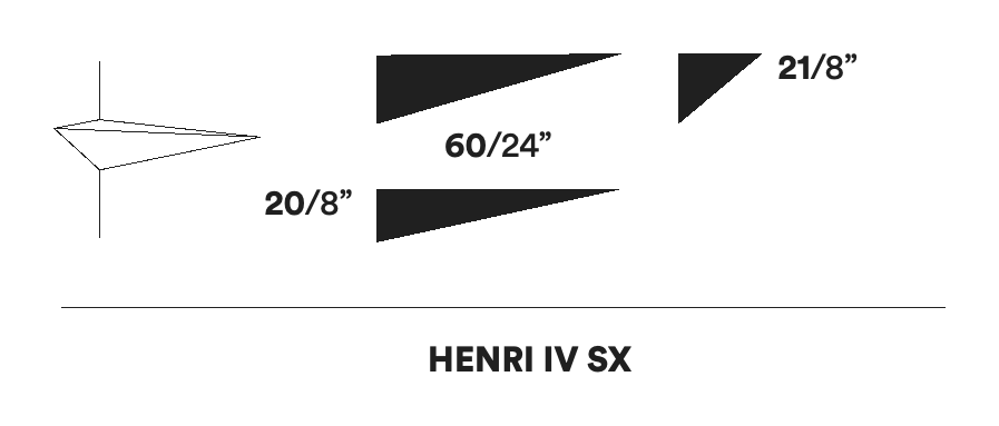 Henri Wall Shelf by Opinion Ciatti, size drawing: HENRI IV SX