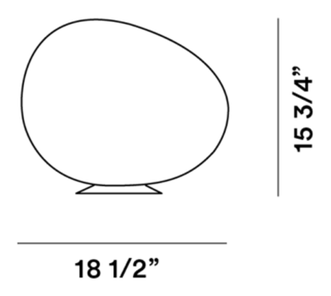 Gregg Outdoor Floor Lamp by Foscarini, size drawing: Poly Gregg Grande