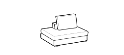 Bijoux 2.0 Sofa by Ditre Italia, size drawing: 1-seat central element with footstool