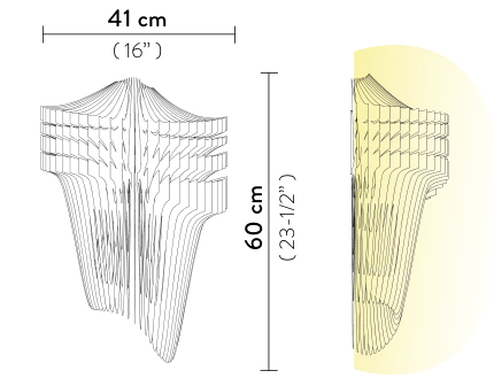Aria Wall Lamp by Slamp, size drawing