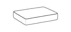 Isla Sofa by Ditre Italia, size drawing: Rectangular base 205x130