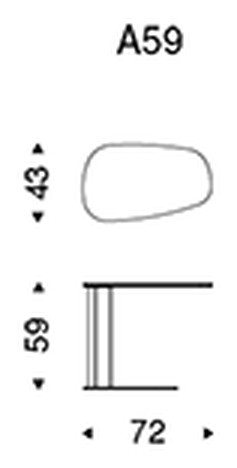 Amalfi Side Table by Cattelan Italia, size drawing 2