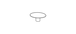 Arcade Coffee Table by Ditre Italia, size drawing: Round coffee table diam.76 low lacquered base and wooden top